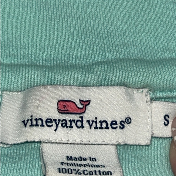 Vineyard Vines Mint & Blue Quarter-Zip Pullover Women’s Shep Sweatshirt Sz Small - Picture 9 of 12